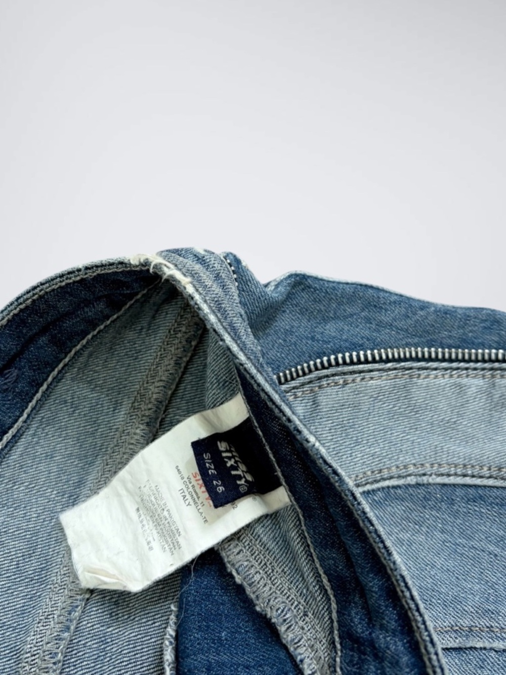 VTG Y2K Miss Sixty Avant-Garde Arched Micro Denim Mid Rise Shorts - Picture 8 of 9